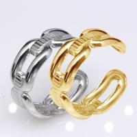 304 Stainless Steel Cuff Finger Ring, Vacuum Ion Plating, fashion jewelry & for woman 8mm 