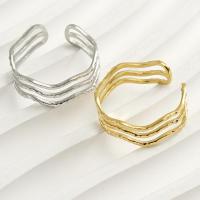 304 Stainless Steel Cuff Finger Ring, Vacuum Ion Plating, fashion jewelry & for woman 7mm, US Ring 