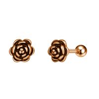 Stainless Steel Ear Piercing Jewelry, 316L Stainless Steel, Flower, Vacuum Ion Plating, fashion jewelry & for woman & blacken 