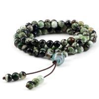 Green Agate Bracelets, Round, fashion jewelry & Unisex, green, 6mm,10mm Approx 70-80 cm  