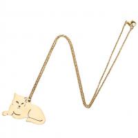 Stainless Steel Jewelry Necklace, 304 Stainless Steel, Cat, Vacuum Ion Plating, fashion jewelry & for woman Approx 45 cm 