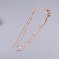 Stainless Steel Jewelry Necklace, 316L Stainless Steel, with 5cm extender chain, Vacuum Ion Plating, Double Layer & fashion jewelry & adjustable & for woman, golden cm, 39 cm 
