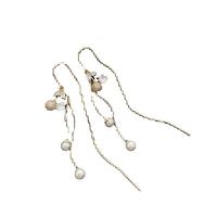Messing Faden durch Ohrringe, mit Kunststoff Perlen, Kirsche, goldfarben plattiert, Modeschmuck & Micro pave Zirkonia & für Frau, 60mm, verkauft von Paar