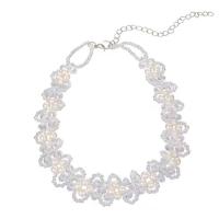 Collar de cristal, con Perlas plásticas, con 5cm extender cadena, Joyería & para mujer, longitud:33.6 cm, Vendido por UD