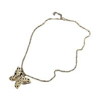 Brass Jewelry Necklace, with 5cm extender chain, Butterfly, gold color plated, fashion jewelry & for woman, golden .8 cm 