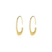 Sterling Silver Stud Earring, 925 Sterling Silver, Letter C, gold color plated, fashion jewelry & for woman, gold 