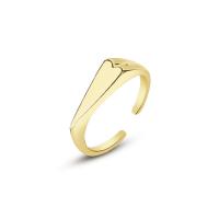 Sterling Silver Finger Ring, 925 Sterling Silver, gold color plated, Adjustable & for woman, gold, 20.5mm 