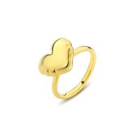 Sterling Silver Finger Ring, 925 Sterling Silver, Heart, gold color plated, fashion jewelry & for woman, gold, 20.3mm 