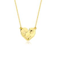 Sterling Silver Jewelry Necklace, 925 Sterling Silver, Heart, gold color plated, fashion jewelry & for woman, gold Approx 17.7 Inch 