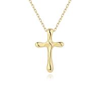 Sterling Silver Jewelry Necklace, 925 Sterling Silver, Cross, plated, fashion jewelry & for woman Approx 17.7 Inch 