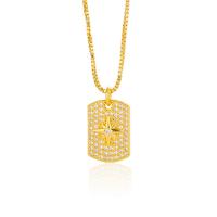 Cubic Zircon Micro Pave Brass Necklace, gold color plated, fashion jewelry & for woman, gold cm 