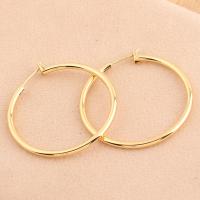 Brass Hoop Earring, real gold plated, fashion jewelry & for woman, gold, 35mm 