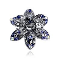 Hair Claw Clips, Zinc Alloy, Flower, plated, for woman & with rhinestone 