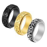 Stainless Steel Finger Ring, 304 Stainless Steel, Vacuum Ion Plating, rotatable & Unisex 8mm, US Ring 