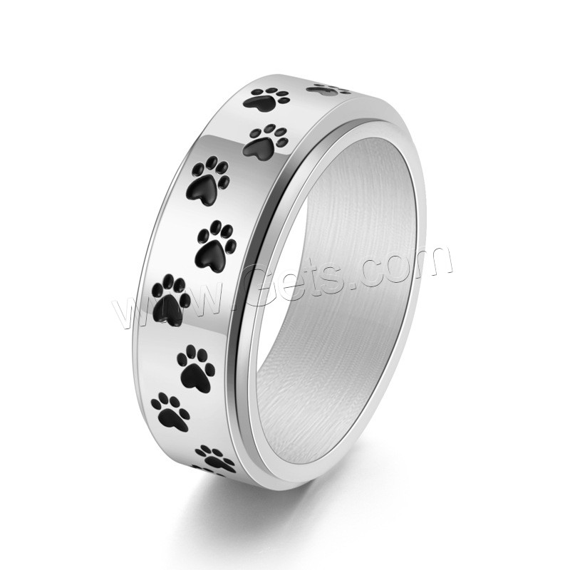 Enamel Stainless Steel Finger Ring, 304 Stainless Steel, Vacuum Ion Plating, rotatable & Unisex & different size for choice, more colors for choice, 8mm, US Ring Size:6-12, Sold By PC