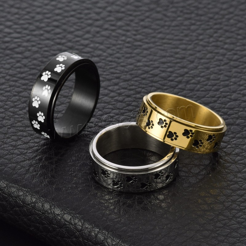 Esmalte de acero inoxidable anillo de dedo, acero inoxidable 304, Recubrimiento iónico al vacío, rotativo & unisexo & diverso tamaño para la opción, más colores para la opción, 8mm, tamaño:6-12, Vendido por UD