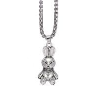 Zinc Alloy Sweater Chain Necklace, Titanium Steel, with zinc alloy pendant, Rabbit, plated, Unisex Approx 23.62 Inch 