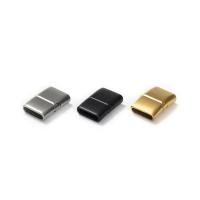 Rechteck Edelstahl Magnetverschluss, 316 L Edelstahl, Untertasse, DIY, Silberfarbe, 12x3mm, verkauft von PC