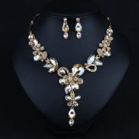 Crystal Jewelry Sets, Zinc Alloy, with Crystal, plated, 2 pieces & for woman & with rhinestone Approx 18.89 Inch 