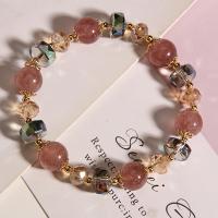 Strawberry Quartz bracelet, avec Cristal naturel, pour femme, multicolore Environ 6.29 pouce, Vendu par PC
