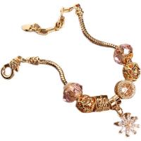 Zinc Alloy European Bracelets, with Crystal, for woman & with rhinestone Approx 7.48 Inch 