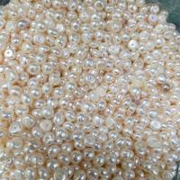 Bouton de culture des perles d'eau douce, perle d'eau douce cultivée, Plat rond, DIY, blanc, 4-5mm Environ 14.17 pouce, Vendu par brin