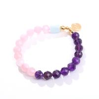 Gemstone Bracelets, Natural Stone, with Brass, handmade, fashion jewelry & for woman & faceted cm 