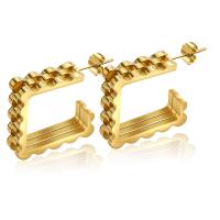Titanium Steel Stud Earring, plated, fashion jewelry & Unisex, gold 