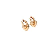 Huggie Hoop Drop Earring, Brass, Heart, plated, fashion jewelry & for woman 