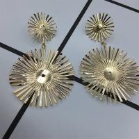 Zinc Alloy Drop Earring, Flat Round, plated, for woman 50-60mm 