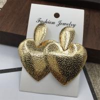 Zinc Alloy Drop Earring, Heart, gold color plated, for woman, 50-60mm 