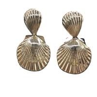Zinc Alloy Drop Earring, Shell, gold color plated, for woman, 50-60mm 