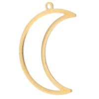 Hollow Brass Pendants, Moon, plated, Unisex Approx 1mm, Approx 