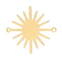 黄銅チャーム コネクター, 銅, 太陽, メッキ, DIY & 1/1 ループ, 無色 穴:約 0.5mm, 約 1000パソコン/バッグ, 売り手 バッグ