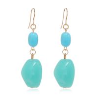 Resin Drop Earring, Iron, with Synthetic Resin, gold color plated, for woman, blue 