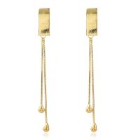 Fashion Fringe Earrings, Brass, gold color plated, for woman, golden 
