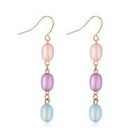 Resin Drop Earring, Iron, with Synthetic Resin, gold color plated, for woman, mixed colors 