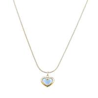 Titanium Steel Jewelry Necklace, with White Shell, with 5cm extender chain, Heart, Vacuum Ion Plating, fashion jewelry & for woman cm 