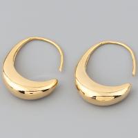 Brass Earring Hook, real gold plated, fashion jewelry & for woman 