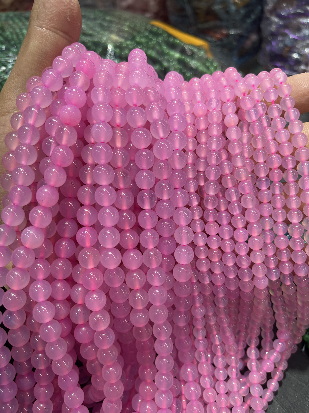 Pink Agate Beads, Round, natural, different size for choice, Grade AAAAAA, Hole:Approx 1mm, Length:Approx 15.5 Inch, Sold By Strand