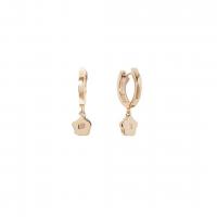 Huggie Hoop Drop Earring, Brass, Flower, 18K gold plated, fashion jewelry & for woman, 18mm, 13.4mm 