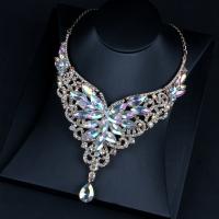 Crystal Zinc Alloy Necklace, with Crystal, plated, for woman & with rhinestone, multi-colored Approx 18.89 Inch 