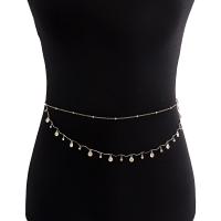 Zinc Alloy Waist Chain, gold color plated, multilayer & micro pave cubic zirconia & for woman, 83cm,43cm 