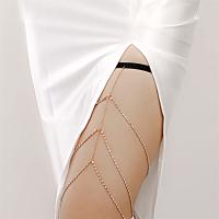 Zinklegierung Bein-Kette, mit Stoff, plattiert, mehrschichtig & für Frau, keine, 42cm,47cm, verkauft von PC