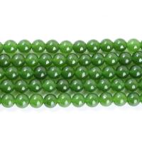Grüner Chalcedon Perle, rund, plattiert, Imitation Hetian Jade & verschiedene Größen vorhanden, grün, Länge:ca. 14.56 ZollInch, verkauft von Strang