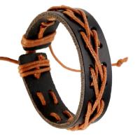 Cowhide Bracelets, with Wax Cord, handmade, Adjustable & fashion jewelry & Unisex Approx 6.69 Inch 