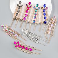 Fashion Fringe Boucles d'oreilles, alliage de zinc, bijoux de mode & pour femme & avec strass, plus de couleurs à choisir Vendu par paire