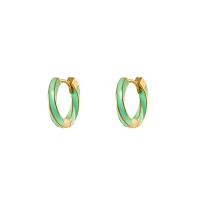 Brass Huggie Hoop Earring, fashion jewelry & for woman & enamel 