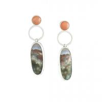 Gemstone Drop Earring, Zinc Alloy, with Marble, plated, fashion jewelry & for woman & with rhinestone 