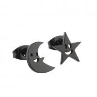 Titanium Steel Stud Earring, plated, fashion jewelry & for woman & hollow 